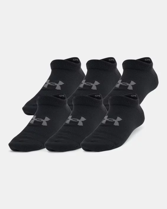 UA Essential Kids 6-Pack No-Show Socks