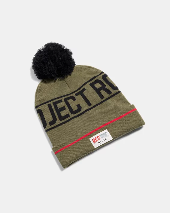 Project Rock Red One Mens Pom Beanie