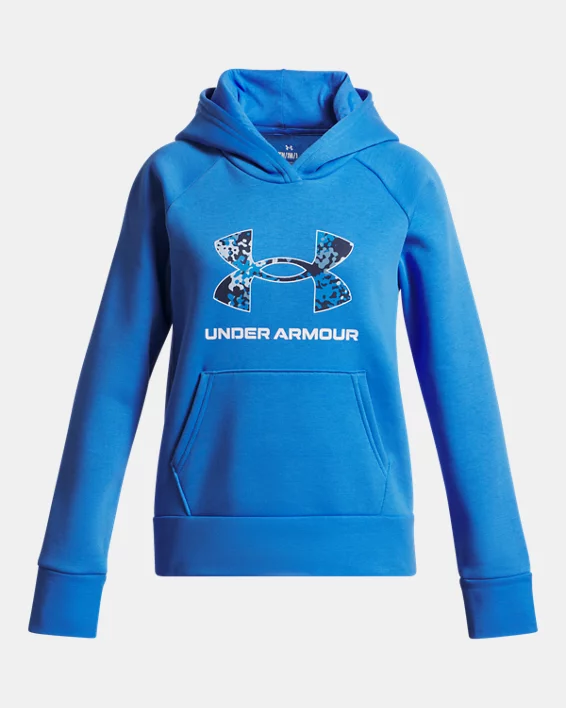 UA Rival Fleece Big Logo Print Fill Girls Hoodie