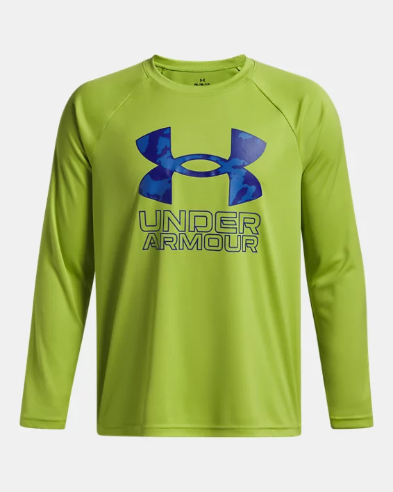 UA Tech Big Logo Print Fill Boys Long Sleeve (Extended Size)