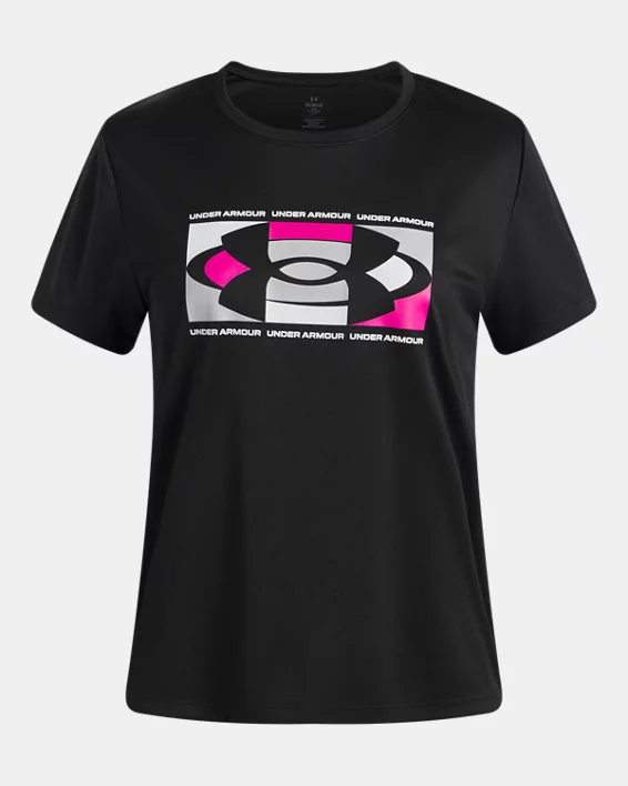 UA Tech Big Logo Girls Short Sleeve