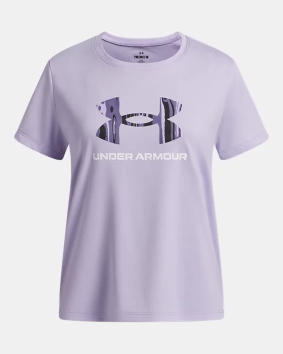 UA Tech Print Fill Graphic Girls Short Sleeve