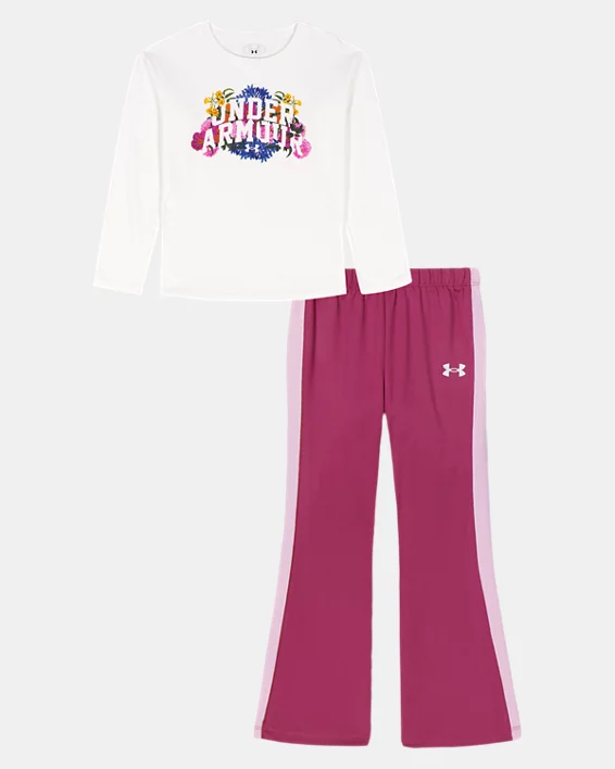 UA Side-Stripe Little Girls Long Sleeve & Yoga Pants Set