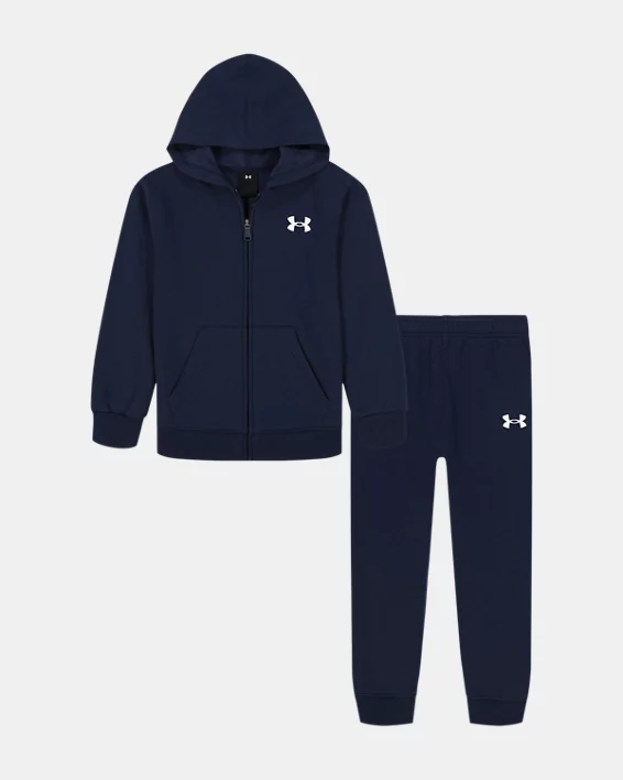 UA Branded Logo Little Boys Zip-Up Hoodie Set