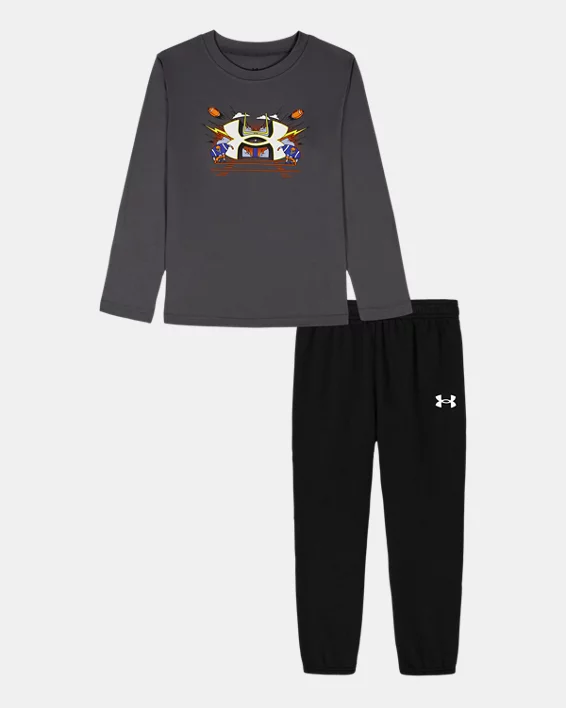 UA Football Logo Little Boys Long Sleeve & Joggers Set