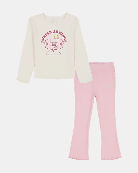 UA Lettuce Hem Little Girls Flare Set