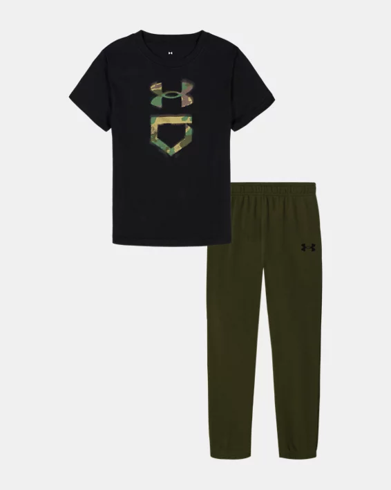 UA Tech Little Boys Short Sleeve & Joggers Set