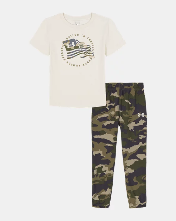 UA Freedom Flag Little Boys Short Sleeve & Joggers Set