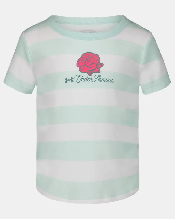 UA Rugby Stripe Toddler Girls Short Sleeve
