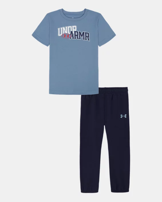 UA Tech Little Boys Short Sleeve & Joggers Set