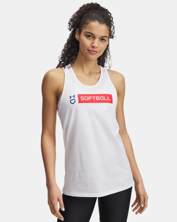 UA Softball Wordmark Bar Womens Tank
