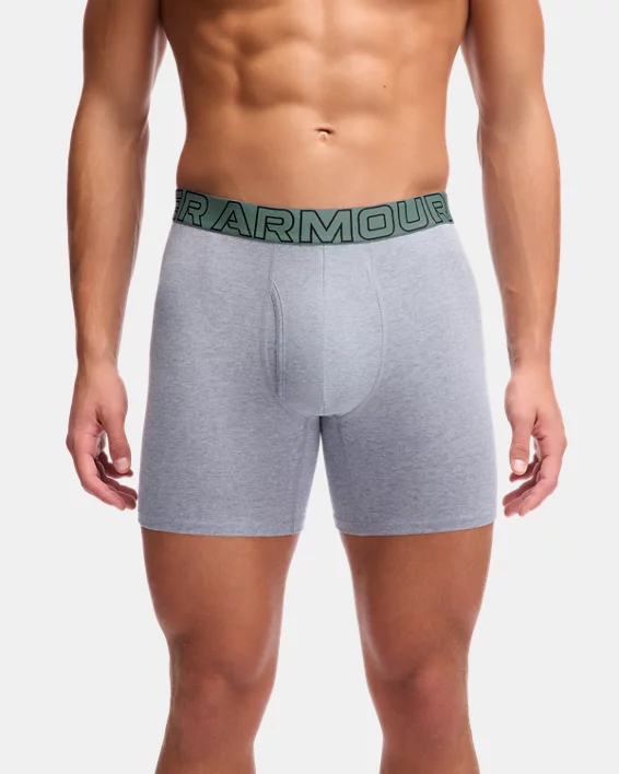 UA Performance Cotton Mens 6" 3-Pack Boxerjock