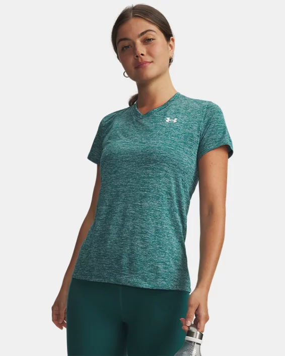 UA Tech Twist Womens V-Neck Short Sleeve