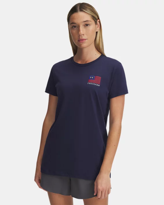 UA Freedom Left Chest Womens Short Sleeve