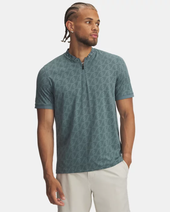 Curry Zip Jacquard Mens Polo
