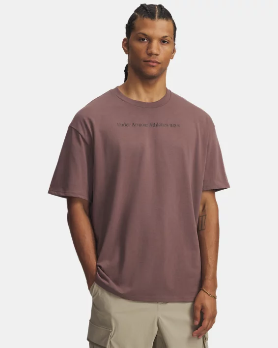 UA Running Shoe Heavyweight Mens Oversized Short Sleeve