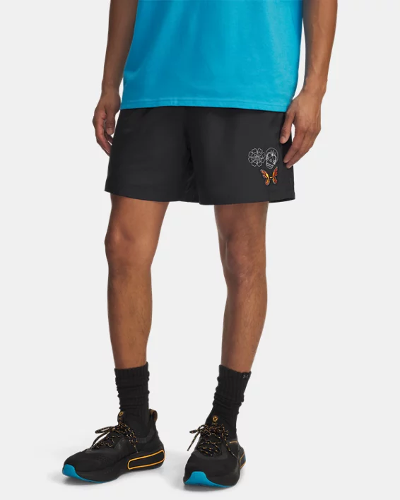 UA Icon Day Of The Dead Mens 5.75" Volley Shorts