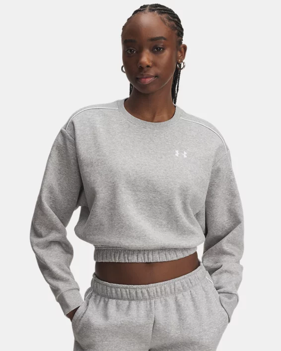 UA Rival Fleece Piped Womens Crew