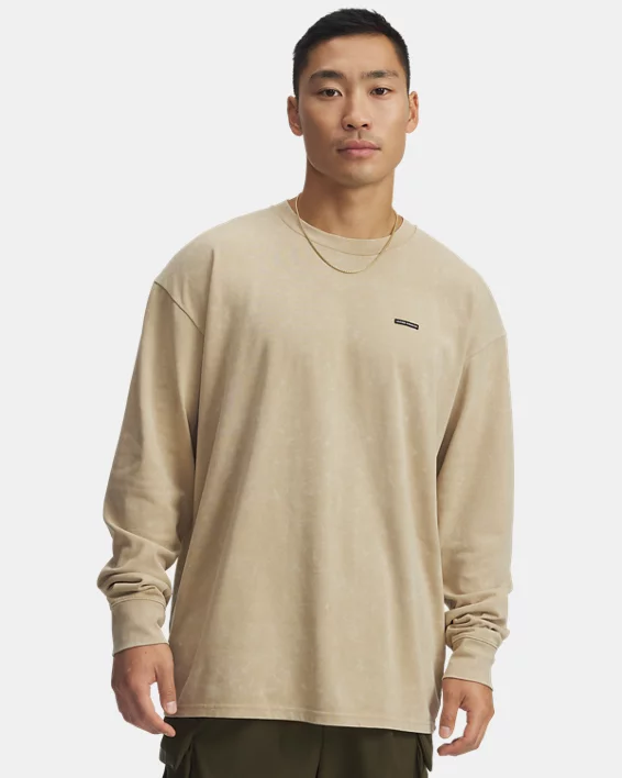 UA Logo Wash Heavyweight Mens Oversized Long Sleeve