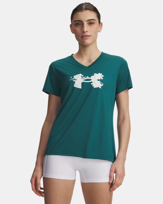 UA Tech Graphic Womens V-Neck Short Sleeve