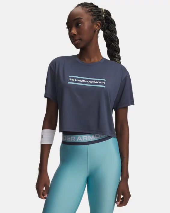 UA Tech Branded Womens Crop Short Sleeve