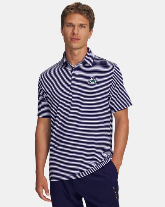 UA Drive Micro Groove Stripe Collegiate Mens Polo