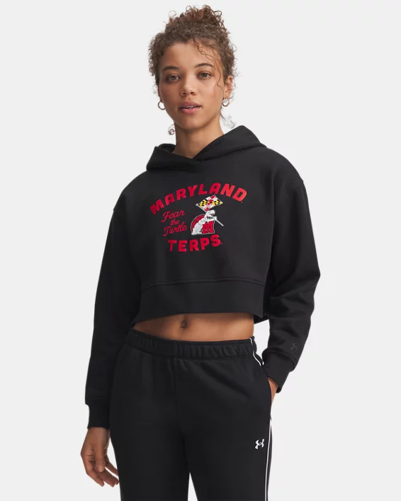 UA Rival Fleece Collegiate Womens Cropped Hoodie